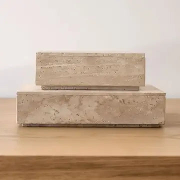 Strata Travertine Storage Box