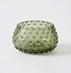 Hobnail Glass Bowl | Moss Green | Decorative Dish