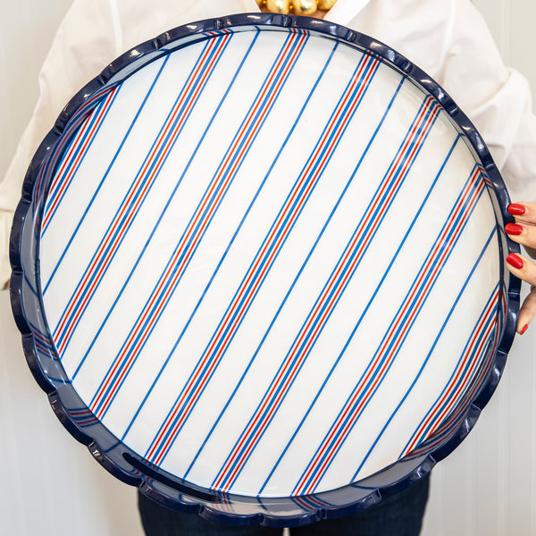 WH Lacquer Round Scallop Tray