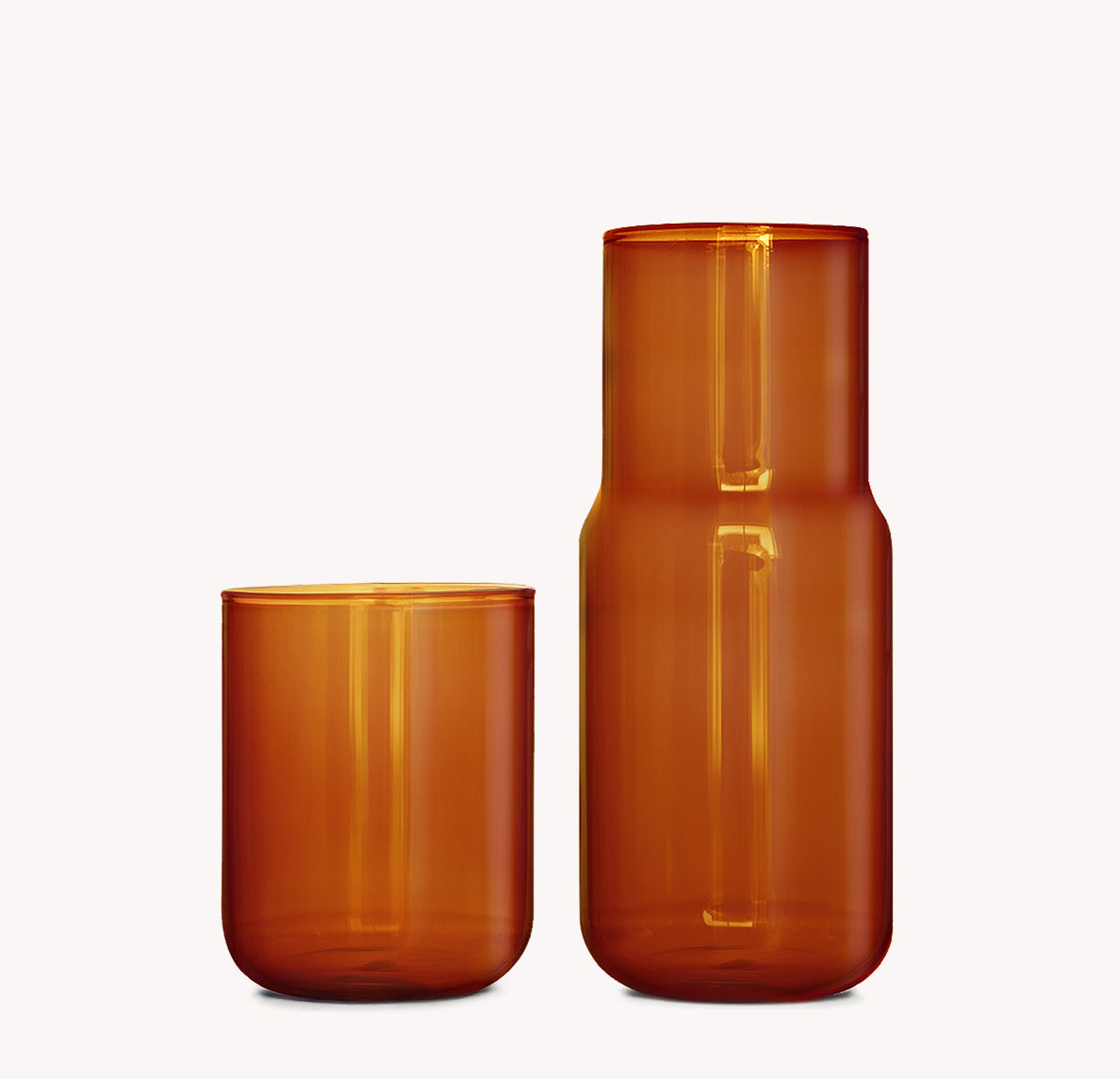 Tinted Glass Carafe Amber